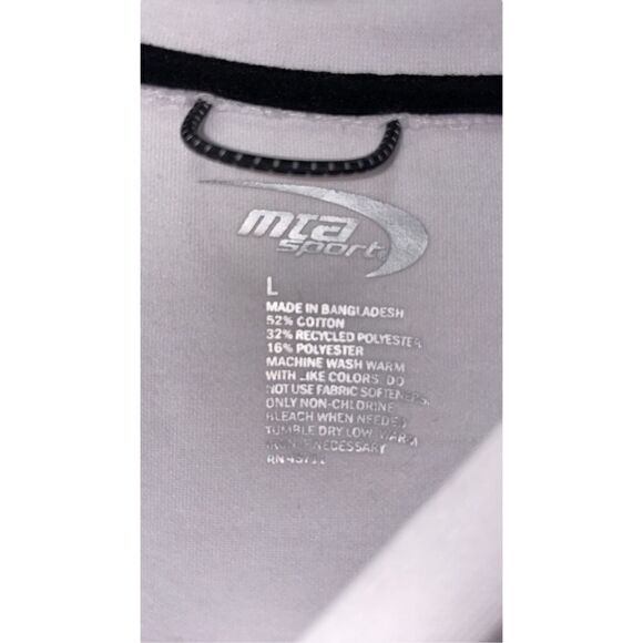 White MTA Sport Pullover Crewneck W/Zipper Pocket Men’s Size Large NWT - Picture 4 of 4